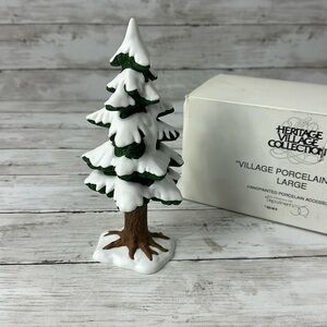 Department 56 LARGE Village Porcelain PINE TREE flocked